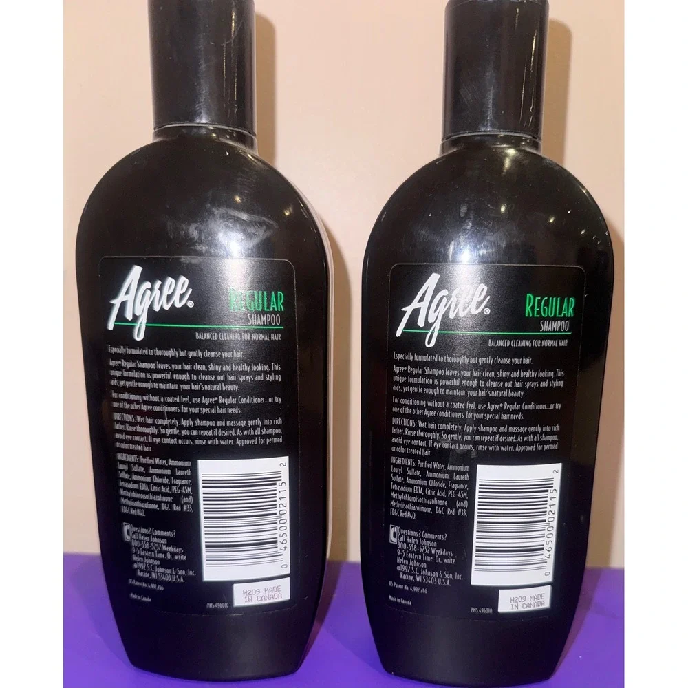 Vintage 1992 Agree Regular Shampoo 15oz Normal Hair Balanced Cleaning Set of 2